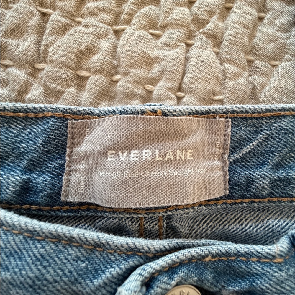 Everlane The High Rise Cheeky Straight Jeans Light/Mid Wash 27 Regular - Picture 5 of 7